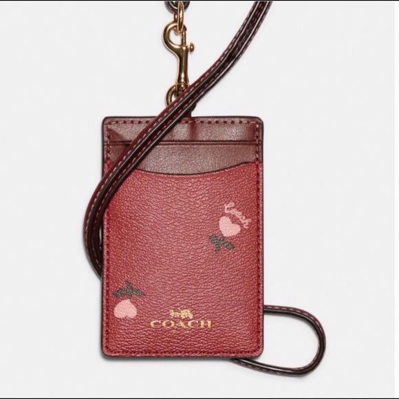 Coach Id Lanyard In Signature Canvas NWT